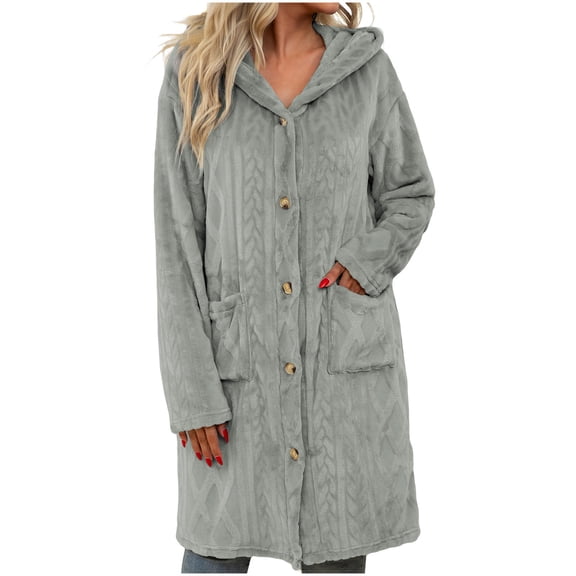 Women's Oversized Hooded Cardigan Sherpa Fleece Cocoon Silhouette Open Front Longline Loungewear Luxury Winter Cocoon Layer