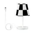 thumbnail image 3 of Black White Checkerboard Desk Lamp 3 Color Modes LED Table Lamp Nightstand Reading Light for Bedroom Living Room, 3 of 8