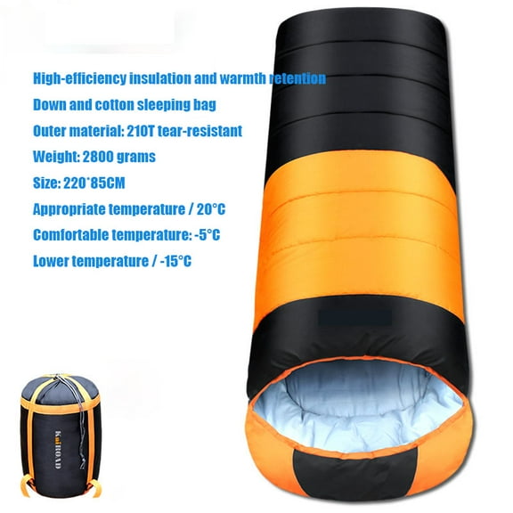 Adult sleeping bag, for cold weather and warmth - backpack-style camping sleeping bag, - lightweight and compact camping essential equipment accessory, must-have for hiking sleep.