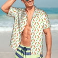 thumbnail image 5 of Lsque Vegan Fruit Carrot pattern Hawaiian Shirt for Men, Unisex Summer Beach Casual Short Sleeve Button Down Shirts-Small, 5 of 9