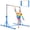 Blue, variant on Gymax Foldable Gymnastics Bar for Kids w/ Wheels 13-Level Adjustable Heights Green