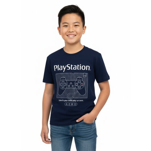 PlayStation, Boys' & Big Boys' Graphic T-Shirt, Play Control, Sizes 4-18