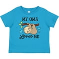 thumbnail image 3 of Inktastic My Oma Loves Me with Sloth and Hearts Boys or Girls Baby T-Shirt, 3 of 5