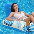 thumbnail image 4 of Large Pool Floats Lounger Adults - 55'x36' Oversized Lake Float Floaties, Inflatable Pool Raft with Cup Phone Holder, Backrest, Footrest, 4 of 5