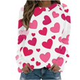 thumbnail image 2 of PNTUTB Valentines Sweatshirt for Women Fashion Heart Print Casual Crew Neck Long Sleeve Hoodless Pullover Sweatshirts, 2 of 6