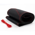 thumbnail image 2 of Universal Hand Sew Leather Car Steering Wheel Cover W/ Needle Thread Red Wrap, 2 of 8