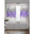 thumbnail image 5 of Sheer Curtains 72 Inches Long 2 Panels Set for Bedroom, Purple Grey Abstract Semi Sheer Curtains for Windows, Gradient Geometric Graffiti Modern Art Voile Window Treatments Rod Pocket Curtain, 5 of 7