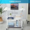 thumbnail image 2 of Adjustable Height Student Computer Desk, Mobile Portable Laptop Table for Home Office, 31.5" Small Spaces Standing Desk with Storage for Bedside Study Work Game on Wheels, 2 of 7