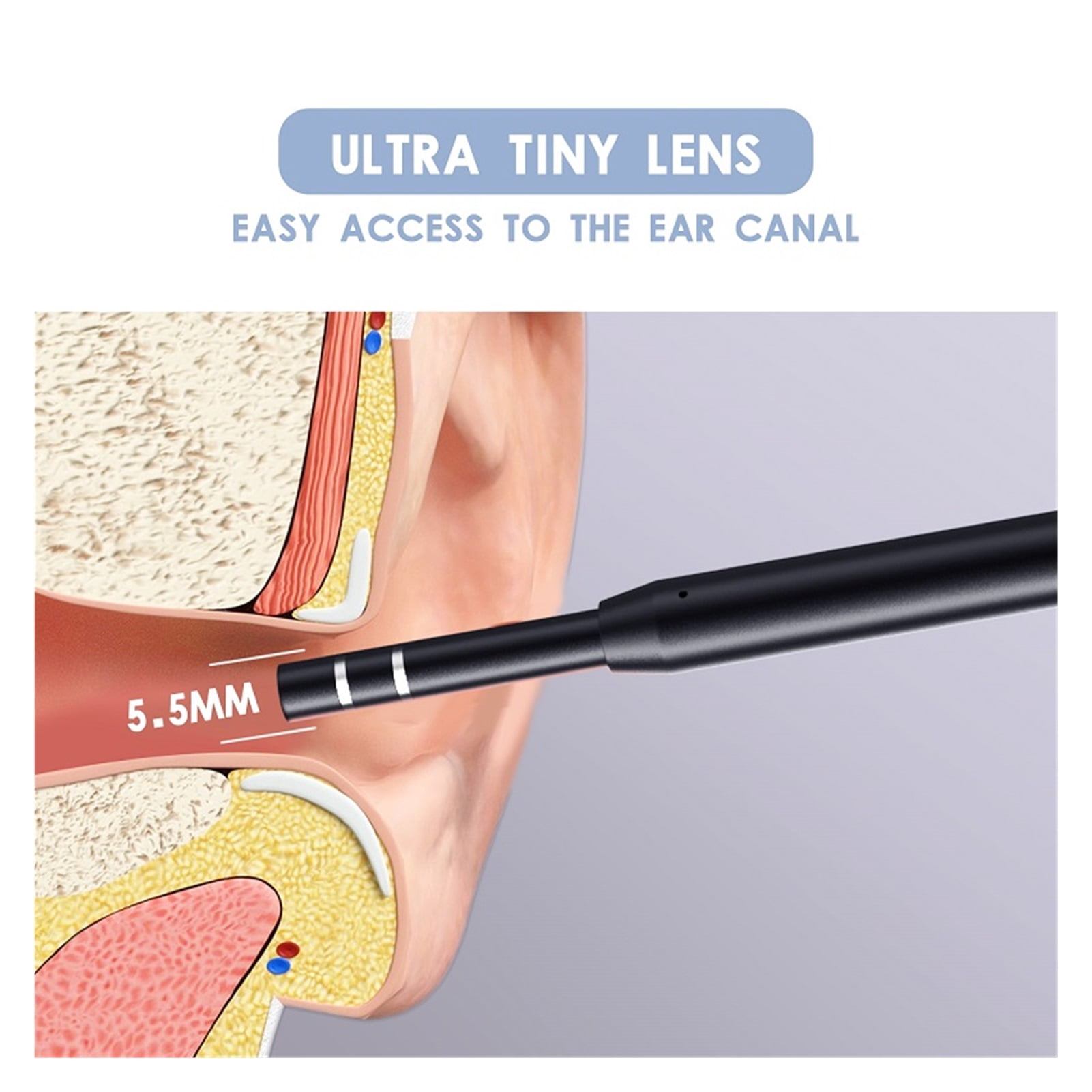 Ear Cleaning Endoscope Camera 3in1 Type-C USB Visual Otoscope 5.5mm/3.9mm 0.3MP 6LEDs Ear Pick Ear Spoon ,Various Applicable