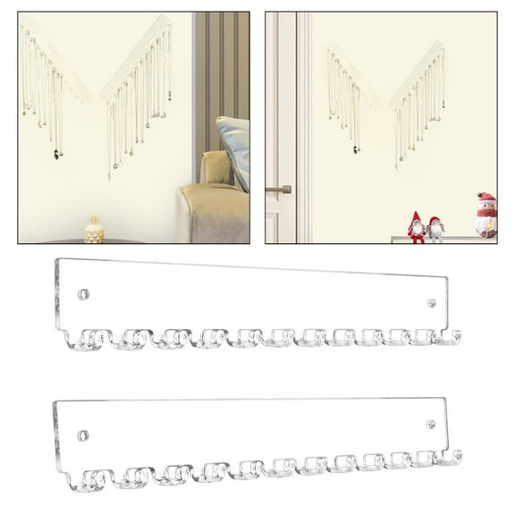 Segolike 2 Pieces Acrylic Necklace Holders Wall Mounted Jewelry Organizers for Chains