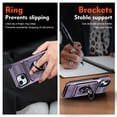 thumbnail image 6 of SaniMore for iPhone 15 Plus Stand Case, Armor Design Military-grade Drop Resistant Magnetic Car Mount Hidden Card Holder [Up to 2] Heavy Duty Protective Hybird Shockproof No-slip, Violet, 6 of 7