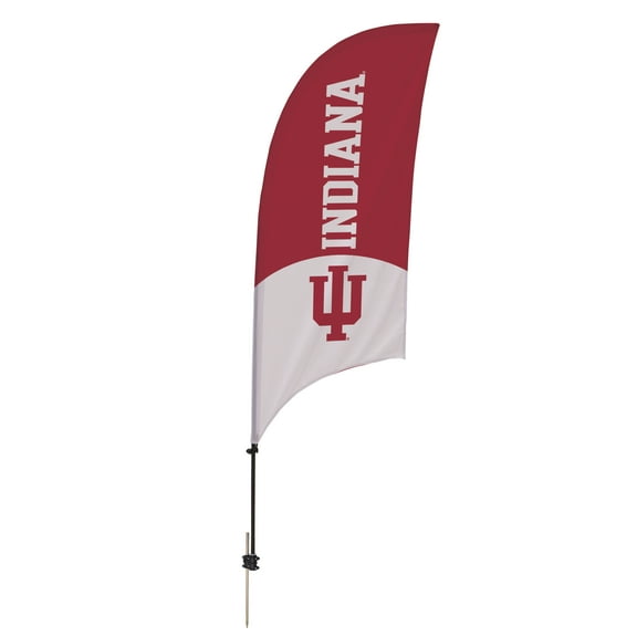 Indiana Hoosiers 7.5' College Sports Printed Feather Flag with Spike Base - NCAA Licensed - Super Polyester - School Banner (Red, White)
