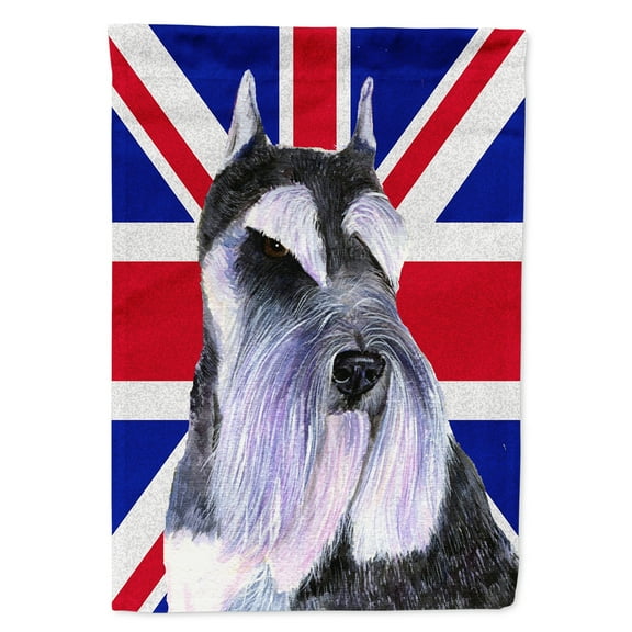 Carolines Treasures SS4919GF Schnauzer with English Union Jack British Flag Garden Flag Garden Size multicolor