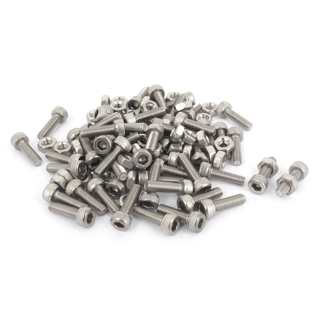 M3x10mm Stainless Steel Hex Socket Head Knurled Cap Screws Bolts Nut