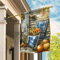 thumbnail image 4 of Autumn Chair Fall Flag Pumpkin Blue White Blanket Seasonal Maple leaves Sunflower Outside Farmhouse Decoration (Chair-28×40 inch), 4 of 6