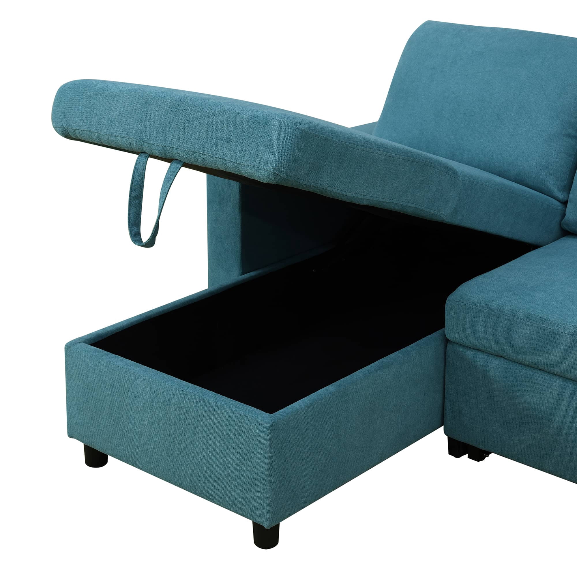 MAYEERTY 83.6" Convertible Fluffy Fabric 2-Piece Couch Upholstered Loveseat with Plush Velvet Texture Sofa Bed，Cyan Blue