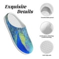 thumbnail image 5 of Daiia Peacock Print Women’s Fuzzy Slippers Memory Foam Lightweight House Shoes Cozy Loafer Flannel House Shoes-37/38, 5 of 7