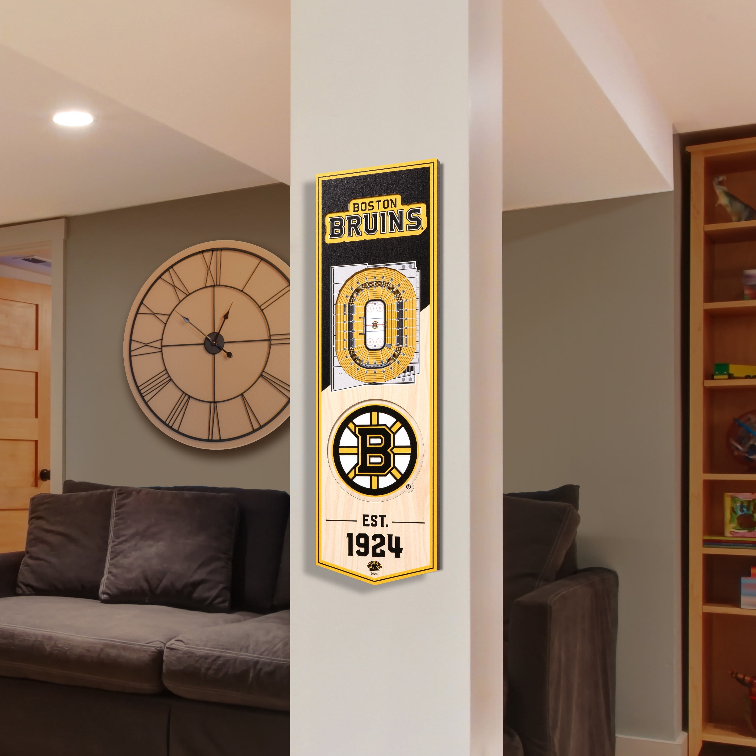 Boston Bruins 6'' x 19'' 3D StadiumView Banner