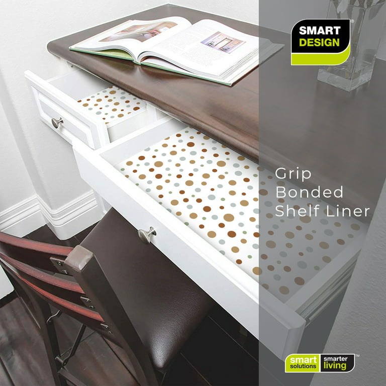 Smart Design Shelf Liner Bonded Grip - 12 Inch x 10 Feet - Non Adhesive,  Strong Grip Bottom, Easy Clean Drawer and Cabinet Protector - Home and