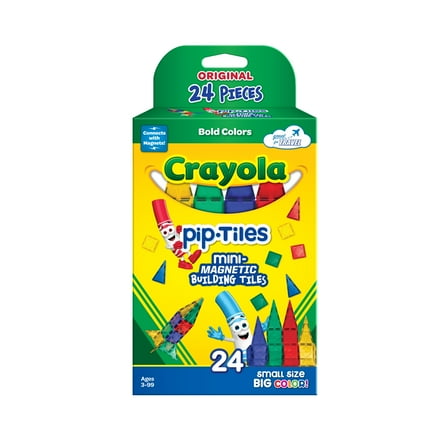 The Original Crayola Bold Mini PIP Magnetic Tiles 24-Piece Set