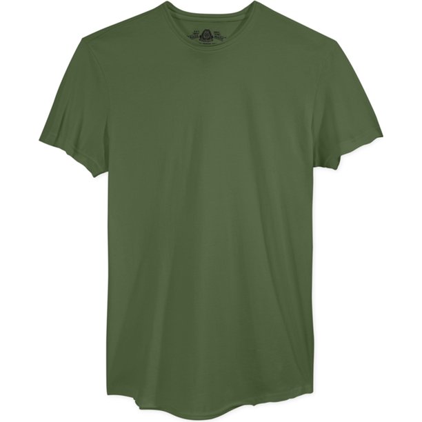 American Rag Raw Edge Solid Camiseta básica para hombre, verde, mediano American Rag Camiseta básica