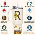 thumbnail image 3 of Vaso SUFAVN con diseño de girasoles con monograma, 1,2 L, para mujer, 3 of 7
