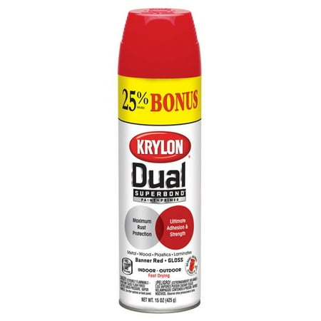 Krylon Dual Gloss Banner Red Bonus Can 15 Oz