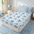 thumbnail image 2 of Erosebridal Minimalist Black Bow Zipper Full Size Comforter Sets with Fitted Sheet and 2 Pillowcases,Cool Blue Gingham Zipper Bedding Set,Black Blue White,4pcs,Reversible, 2 of 6