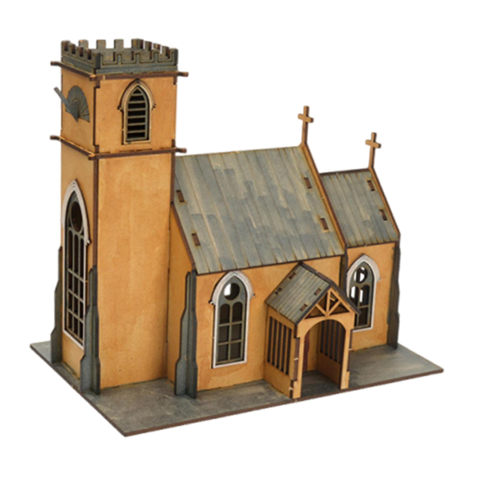 Dualoai 1:72 Scale Architecture Building Model Kits Wood for Micro Landscape Diorama 91055