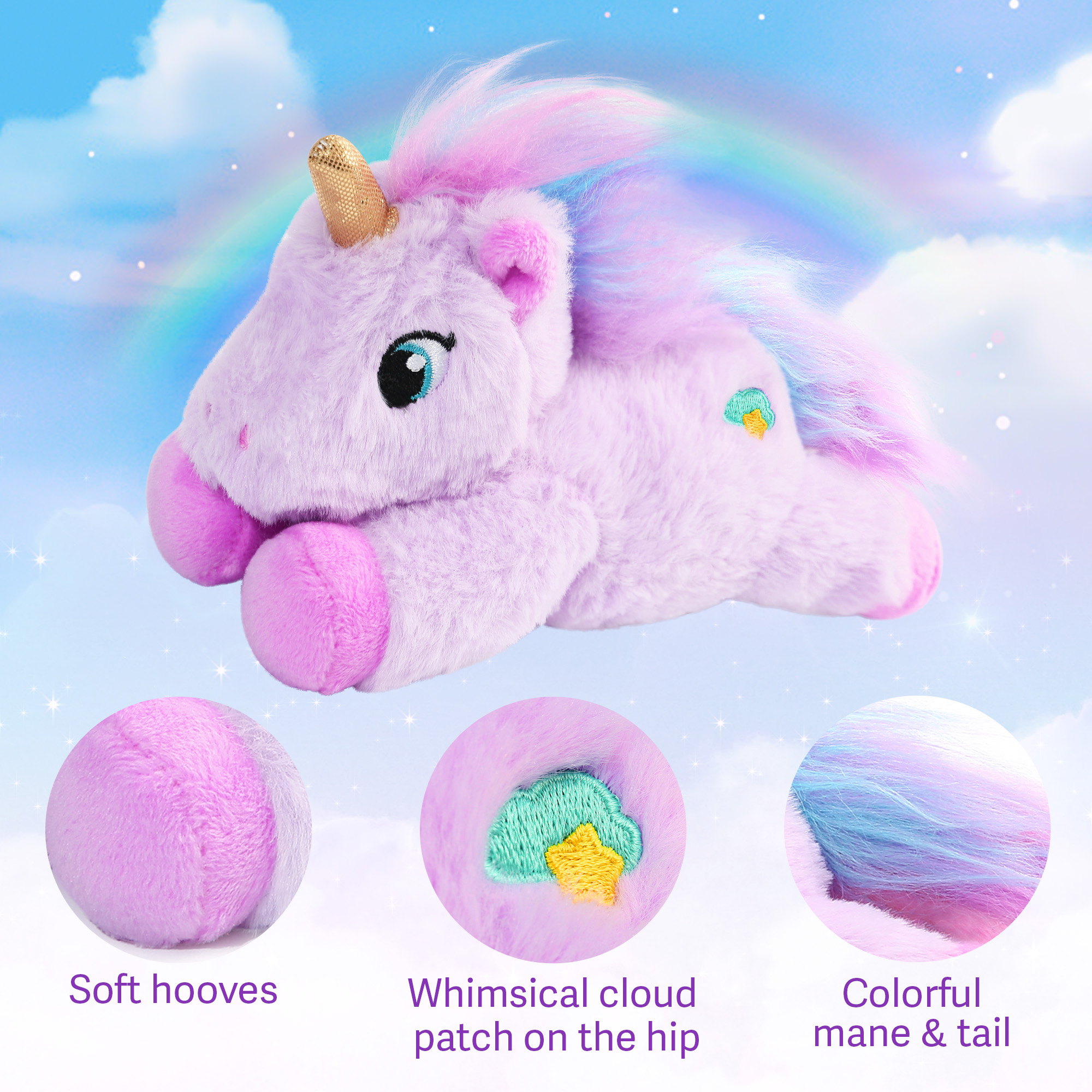 LotFancy Unicornio de Peluche Púrpura de 7 Pulgadas para Niños, Niñas y Niños 5