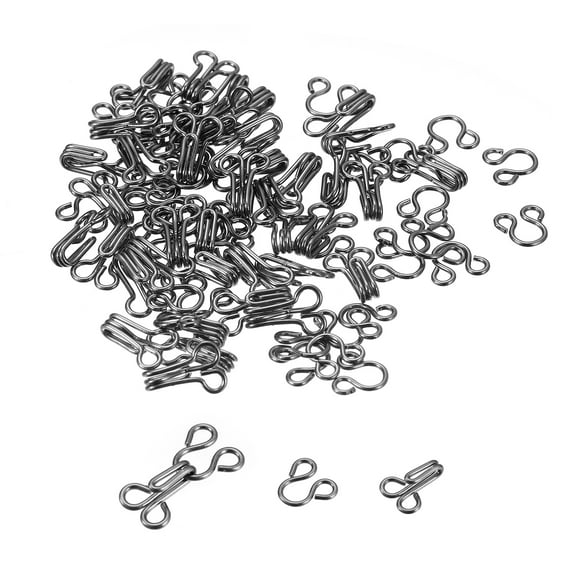 40pcs Sewing Hooks and Eyes Closure Suitable for Clothing Coat Jacket Bra Skirt Trousers, Black