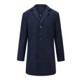 thumbnail image 2 of gbyLJF Men's Solid Color Woolen Overcoat Mid-length Button Down Suit Collar Coats Winter Casual Business Outwear with Pockets, 2 of 9