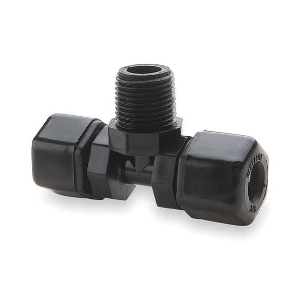Parker 1/4" Compression x 3/8" MNPT Male Branch Tee P6MT4