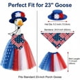 thumbnail image 3 of 23 Inch 4Th of July Lawn Goose Outfit Set, 4Th of July Porch Goose Outfit, Patriotic Lawn Ornament Outfit, Star Print Detailing, 3 Piece 4Th of July Accessory Kit with Felt Hat,, 3 of 7