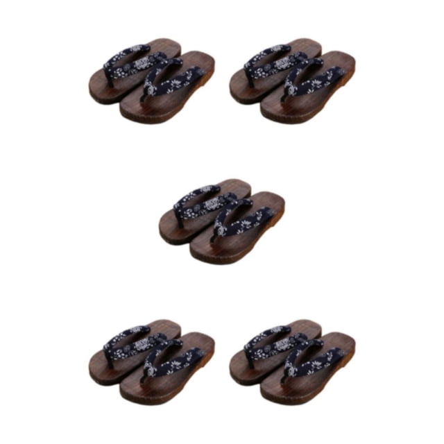 maskred Sabots Japonais Pantoufles Geta Sandales pour Hommes Femmes à la Mode et Polyvalentes Bleu Rond Taille 43 5Set