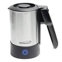 Brentwood 1000-Watt 20-Oz. Dual-Voltage Stainless Steel Electric Travel Kettle, Automatic Shutoff