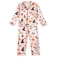 thumbnail image 4 of WhouRiu Girls Halloween Graphic Pajamas Flat Collar Long Sleeve Button Up Shirts And Pants Pajama Set 2 Piece Kids Cozy Cute Sleepwear,15-16 Years, 4 of 4