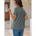 thumbnail image 6 of Women Short Sleeve Tunic Tops Green M, 6 of 7