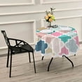 thumbnail image 7 of Coolnut Colour Moroccan Pattern Round Tablecloth, Washable Oil Proof Table Cover for Kitchen Holiday Party Wedding Picnic Decoration, 7 of 7
