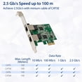 thumbnail image 4 of Carte Contrôleur Réseau Double 2,5 Gigabit Ethernet PCI Express PCI-E 10/100/1000/25000 Mbit/S RJ45 LAN Adaptateur Profil Bas, 4 of 5