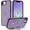 Purple, variant on KOMI for iPhone 16e Case, with Magnetic Ring Stand [Compatible with MagSafe] [Military Grade Protection] Slim Shockproof Translucent Protective Phone Case - Purple