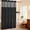 Black, variant on Heavyweight No Hooks Required Dotted Waffle Weave Shower Curtain with Snap-In Liner - 36W x 74H, Hotel Grade, Spa Style Bath Curtain, Gray