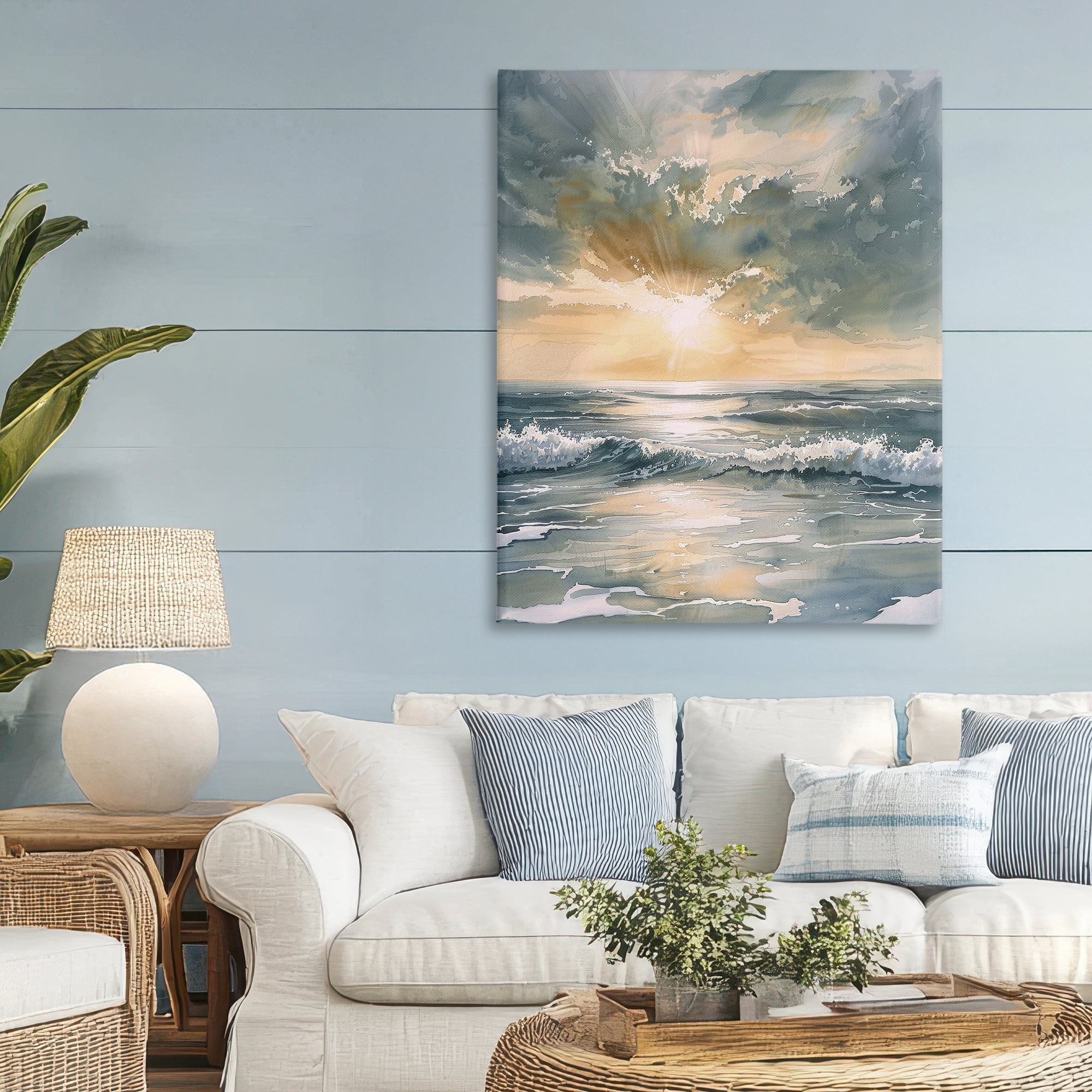 Stupell Industries Sunlit Waves Golden Reflection Canvas Wall Art, design by Petal Prints Design