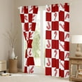 thumbnail image 3 of Homewish Artoon Candy Cane Curtains Pack of 2 (42x84 Each),Red White Plaid Curtains Blackout,Merry Christmas Bedroom Curtains For Girl Teens,Home Decor, 3 of 6