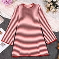 thumbnail image 5 of Women'S Striped Bodycon Mini Dress Crew Neck Long Sleeve Casual Fall Dresses Red S, 5 of 9