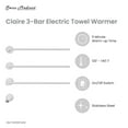 thumbnail image 3 of Claire 3-Bar Electric Towel Warmer in Matte White, 3 of 10