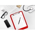 thumbnail image 3 of Paquete de 12 portapapeles Better Office Products de plástico rojo, 3 of 5
