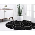thumbnail image 2 of Unique Loom Tapis en Treillis Géométrique 8' x 8' Rond Rouge/blanc, 2 of 2