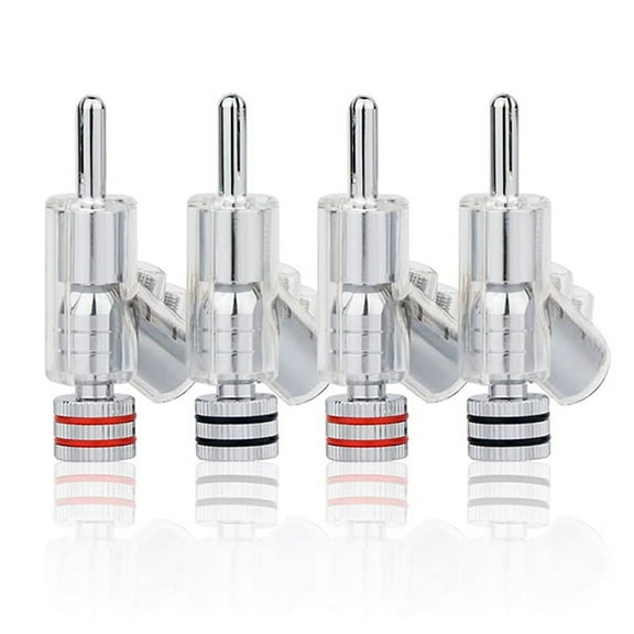 4 Pcs Hifi Plated Lockable Speaker Cable Banana Plug Connector Audio Amplifier Sp C2310