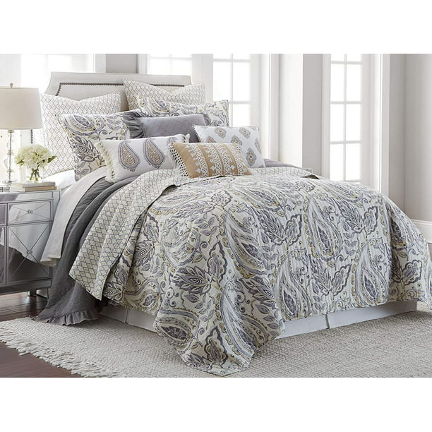 Levtex Home Tamsin Grey Quilt Set, Grey Twin Bed Quilt